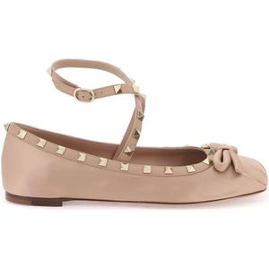 Valentino Garavani, Schoenen, Dames, Roze, 38 1/2 EU, Satijn, Flats