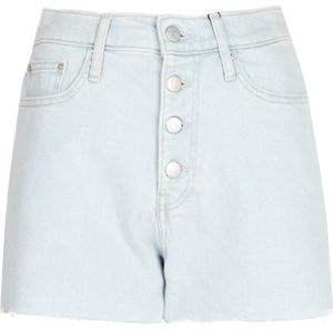 Calvin Klein, Korte broeken, Dames, Blauw, W27, Denim, Eenvoudige Stijl Shorts