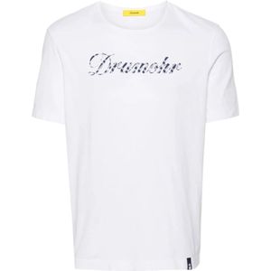 Drumohr, Tops, Heren, Wit, L, Katoen, Bianco Print T-Shirt voor Mannen
