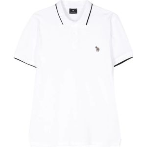 PS By Paul Smith, Witte Zebra Polo Shirt Wit, Heren, Maat:M