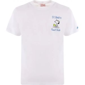 MC2 Saint Barth, Tops, Heren, Wit, L, Katoen, Snoopy Padel Club Shirt