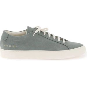 Common Projects, Schoenen, Heren, Groen, 41 EU, Leer, Sneakers van korrelig leer met gouden detail