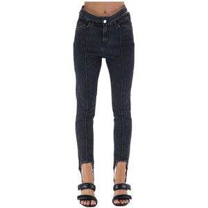 Andrea Adamo, Skinny Jeans Grijs, Dames, Maat:L