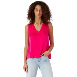 Manila Grace, Zijden Mouwloze Blouse Roze, Dames, Maat:S