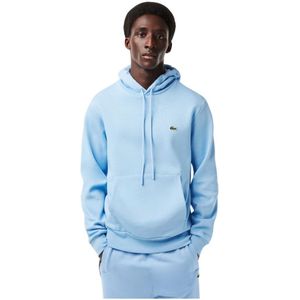 Lacoste, Sweatshirts & Hoodies, Heren, Blauw, S, Katoen, Heren Lichtblauwe Basic Hoodie