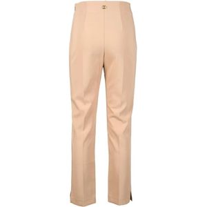 Twinset, Broeken, Dames, Bruin, S, Polyester, Elegante Stretchy Polyester Elastaan Broek