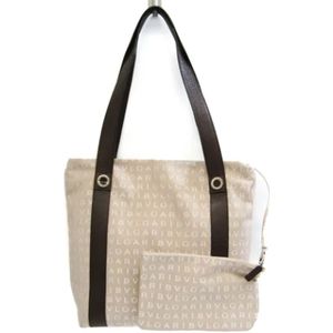 Bvlgari Vintage, Pre-owned Canvas shoulder-bags Beige, Dames, Maat:ONE Size