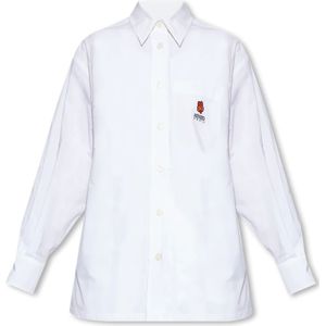 Kenzo, Blouses & Shirts, Dames, Wit, XS, Katoen, Shirt met logo