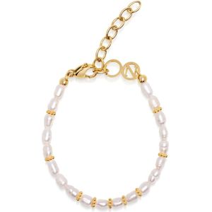 Nialaya, Accessoires, Dames, Wit, M, Women's Beaded Bracelet with Pearl