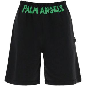 Palm Angels, Casual Shorts Zwart, Heren, Maat:XS