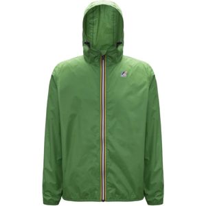 K-Way, Jassen, Heren, Groen, 3Xl, Nylon, Tijdloze Claude 3.0 Waterdichte Jas