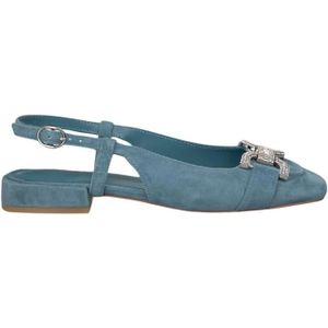 Alma EN Pena, Schoenen, Dames, Blauw, 38 EU, Leer, Platte schoen met gesp