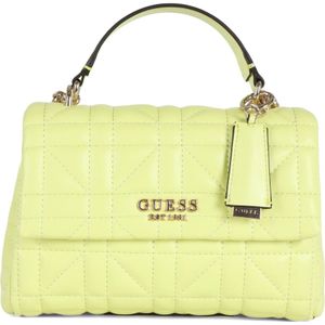 Guess, Tassen, Dames, Groen, ONE Size, Leer, Gewatteerde Schoudertas Assia