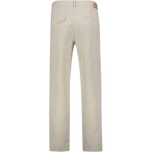 Tela Genova, Broeken, Heren, Beige, W34, Linnen, Tabak Linnen Broek