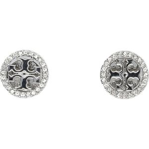 Tory Burch, Accessoires, Dames, Grijs, ONE Size, Pave Stud Oorbel