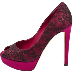Dior Vintage, Pre-owned, Dames, Paars, 39 EU, Pre-owned Lace heels
