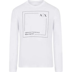 Armani Exchange, Tops, Heren, Wit, L, Katoen, Klassiek Heren T-shirt