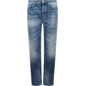 Saint Laurent, Jeans, Heren, Blauw, W33, Denim, Blauwe Denim Jeans Straight Leg