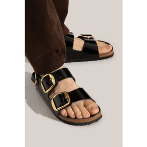 Birkenstock, Schoenen, Heren, Zwart, 43 EU, Leer, Sandalen 'Milano Big Buckle'