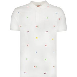 Kenzo, Tops, Heren, Wit, L, Katoen, Pixel Polo Shirt