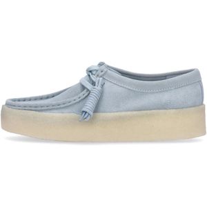 Clarks, Schoenen, Dames, Blauw, 40 EU, Suède, Blauwe Suède Wallabee Cup Mocassin Schoen