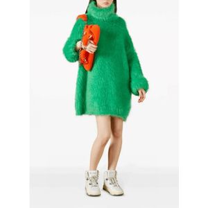 Gucci, Kleedjes, Dames, Groen, M, Groene Mohair Jumper Jurk