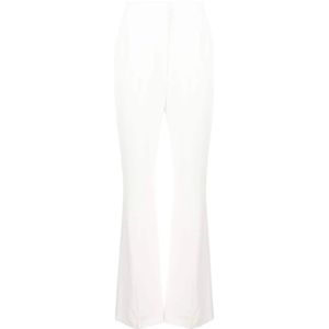 Alexander McQueen, Broeken, Dames, Wit, S, Witte broek met hoge taille en flare