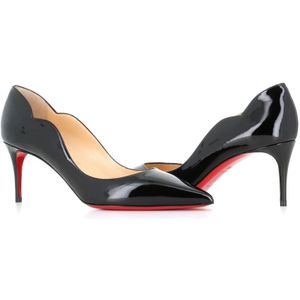 Christian Louboutin, Schoenen, Dames, Zwart, 36 EU, Zwarte Lakleren Hakken