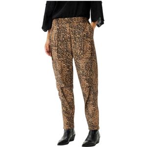 IN Front, Broeken, Dames, Bruin, XL, Katoen, Stijlvolle Ivy Broek met Cool Print