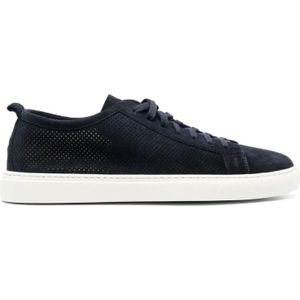 Henderson, Geperforeerde Suède Sneakers Blauw, Heren, Maat:47 EU