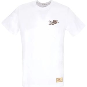 Nike, Tops, Heren, Wit, L, Katoen, Sportswear Tee Si 1 Hbr White