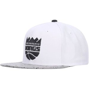 Mitchell & Ness, Accessoires, Heren, Wit, ONE Size, Polyester, Sacramento Kings Platte Klep Pet