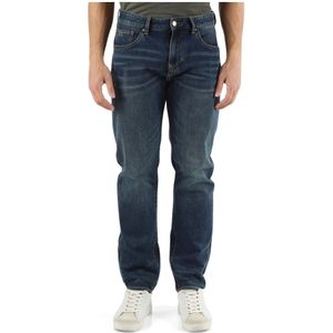 Armani Exchange, Jeans, Heren, Blauw, W32, Katoen, Slim Fit Five-Pocket Jeans
