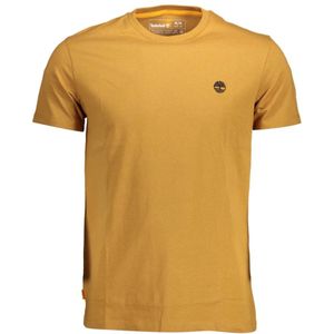 Timberland, Brown Cotton T-Shirt Geel, Heren, Maat:L