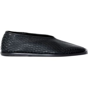 Proenza Schouler, Square Geperforeerde Slippers Zwart, Dames, Maat:40 EU