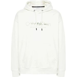 Calvin Klein, Sweatshirts & Hoodies, Heren, Wit, L, Iconische Logo Hoodie