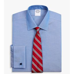 Brooks Brothers, Overhemden, Heren, Blauw, M, Katoen, Blauw Regular Fit Non-Iron Stretch Supima Katoenen Pinpoint Oxford Cloth Overhemd met Ainsley Kraag