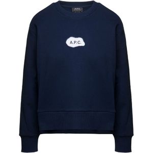 A.p.c., Sweatshirts & Hoodies, Dames, Blauw, S, Katoen, Sweatshirt