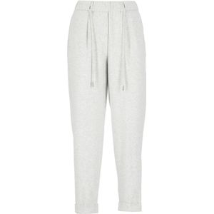 Peserico, Grijze Katoenen Broek Elastische Taille Koord Grijs, Dames, Maat:S