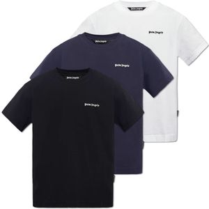 Palm Angels, Merk T-shirt drie-pack Zwart, Heren, Maat:XL