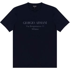 Giorgio Armani, Tops, Heren, Zwart, 4Xl, Katoen, Logo T-shirt