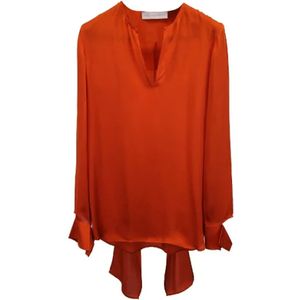 Stella McCartney Pre-owned, Pre-owned, Dames, Oranje, S, Pre-owned Silk tops