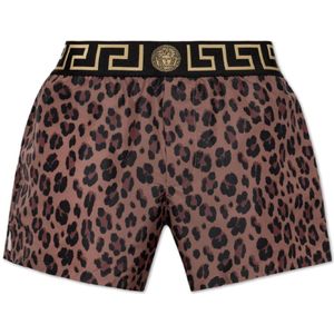 Versace, Badkleding, Heren, Bruin, M, Zwembroek met logo