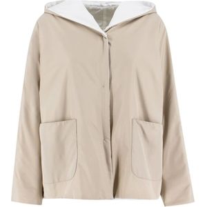 Le Tricot Perugia, Dynamische Stijl Dubbelzijdige Jas Beige, Dames, Maat:S