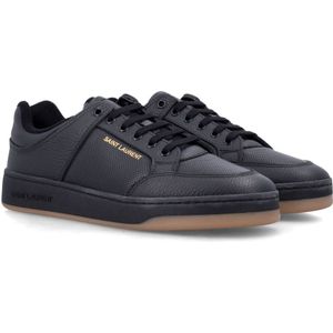 Saint Laurent, Schoenen, Heren, Zwart, 39 EU, Leer, Zwarte Leren Sneakers SL 61