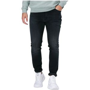 Tommy Jeans, Jeans, Heren, Zwart, W36 L34, Heren Skinny Zwarte Jeans Simon