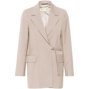 InWear, Klassieke Zaiiw Blazer in Clay Melange Beige, Dames, Maat:XL