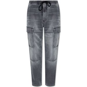 Diesel, Jeans, Heren, Grijs, W34, 2050 D-Krooley jogger jeans