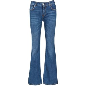 Douuod Woman, Jeans, Dames, Blauw, W31, Katoen, Flared Jeans 5-Zakken Rits Sluiting
