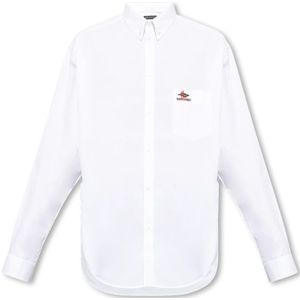 Balenciaga, Overhemden, Heren, Wit, M, Katoen, Shirt met logo